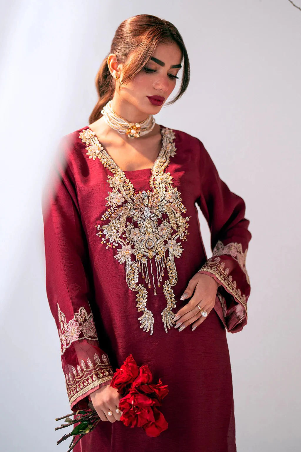 Ajr Couture | Luxe Pret Eid Drop | Scarlet - Official AJR Couture - Agha Fabrics UK