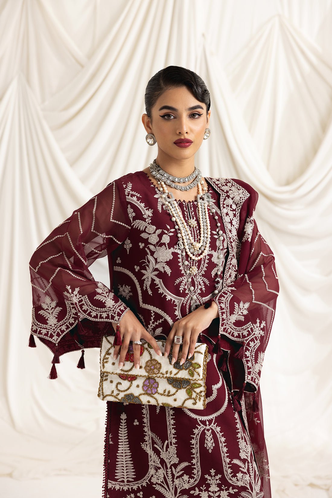 Alizeh | Formals Collection | Clara C (MAROON)