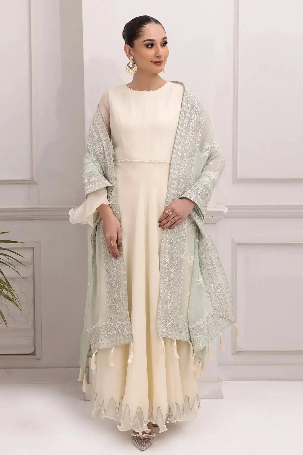 Alizeh | Formals Collection | Off White Dress 3 piece - RTW1007