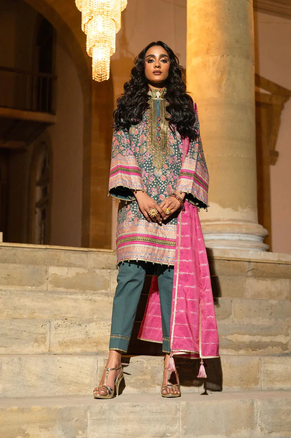 Alkaram | Spring Summer Festive 24 | Embroidered Dobby Bluish Grey - Official Alkaram - Agha Fabrics UK