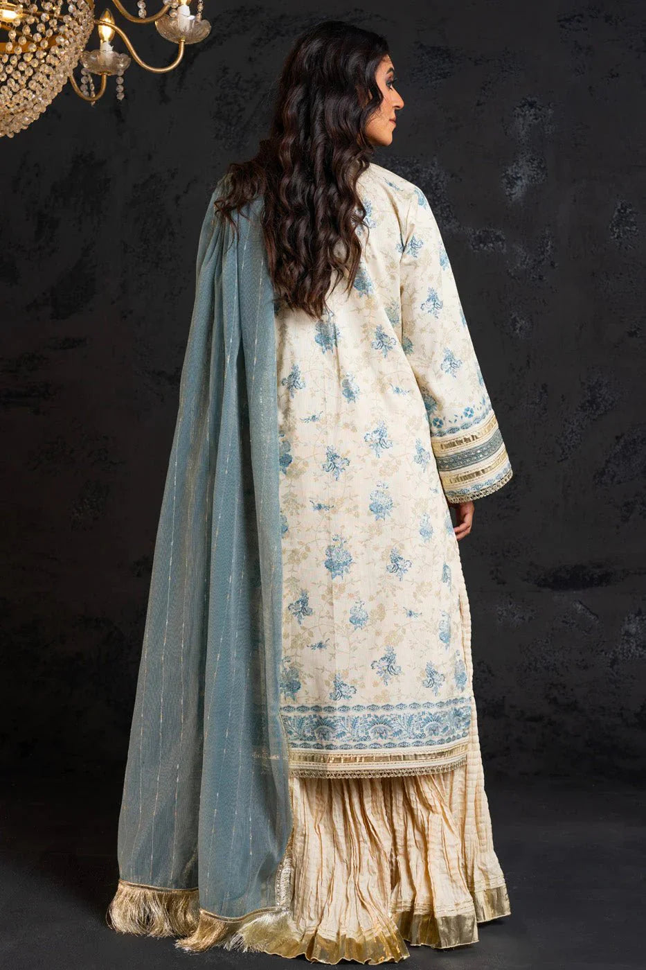 Alkaram | Spring Summer Festive 24 | Embroidered Dobby Cream - Official Alkaram - Agha Fabrics UK