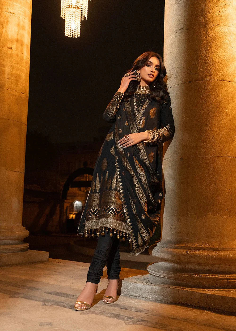 Alkaram | Spring Summer Festive 24 | Embroidered Jacquard Black - Official Alkaram - Agha Fabrics UK