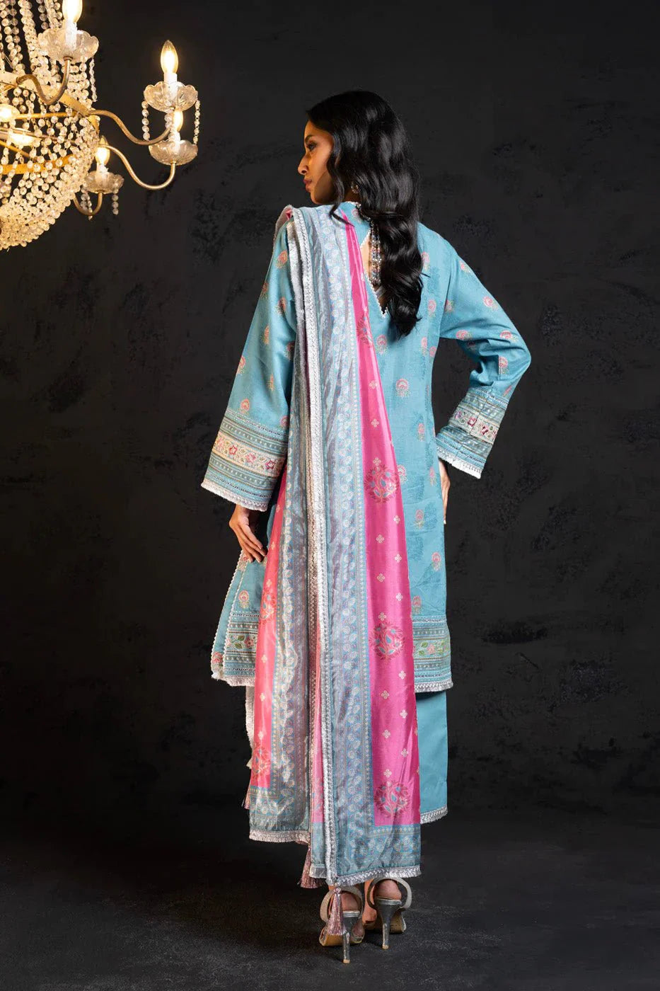 Alkaram | Spring Summer Festive 24 | Embroidered Jacquard Light Blue - Official Alkaram - Agha Fabrics UK