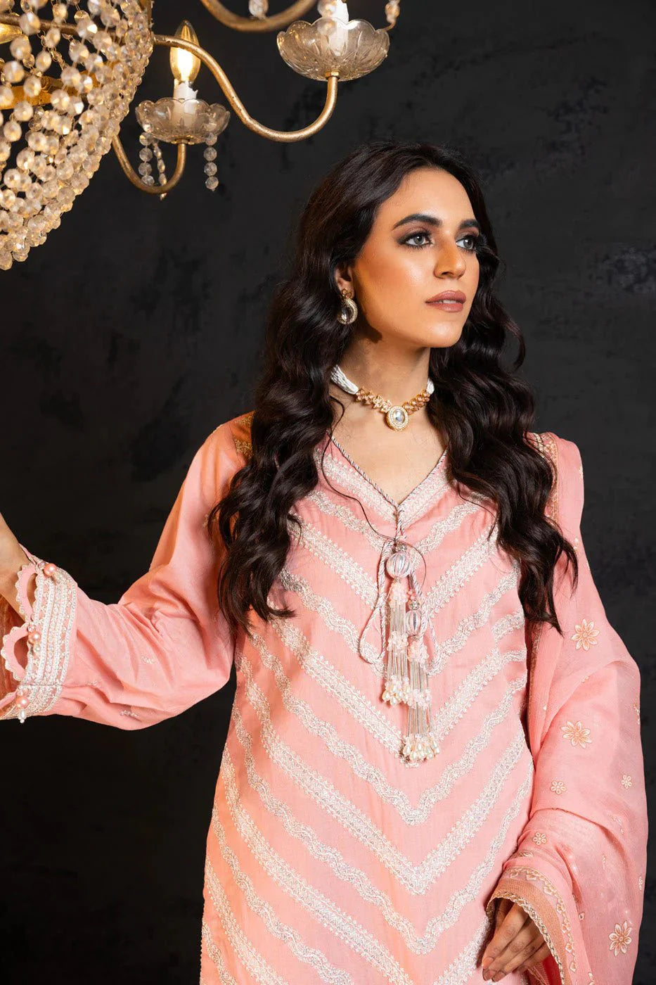 Alkaram | Spring Summer Festive 24 | Embroidered Lawn Light Pink - Official Alkaram - Agha Fabrics UK