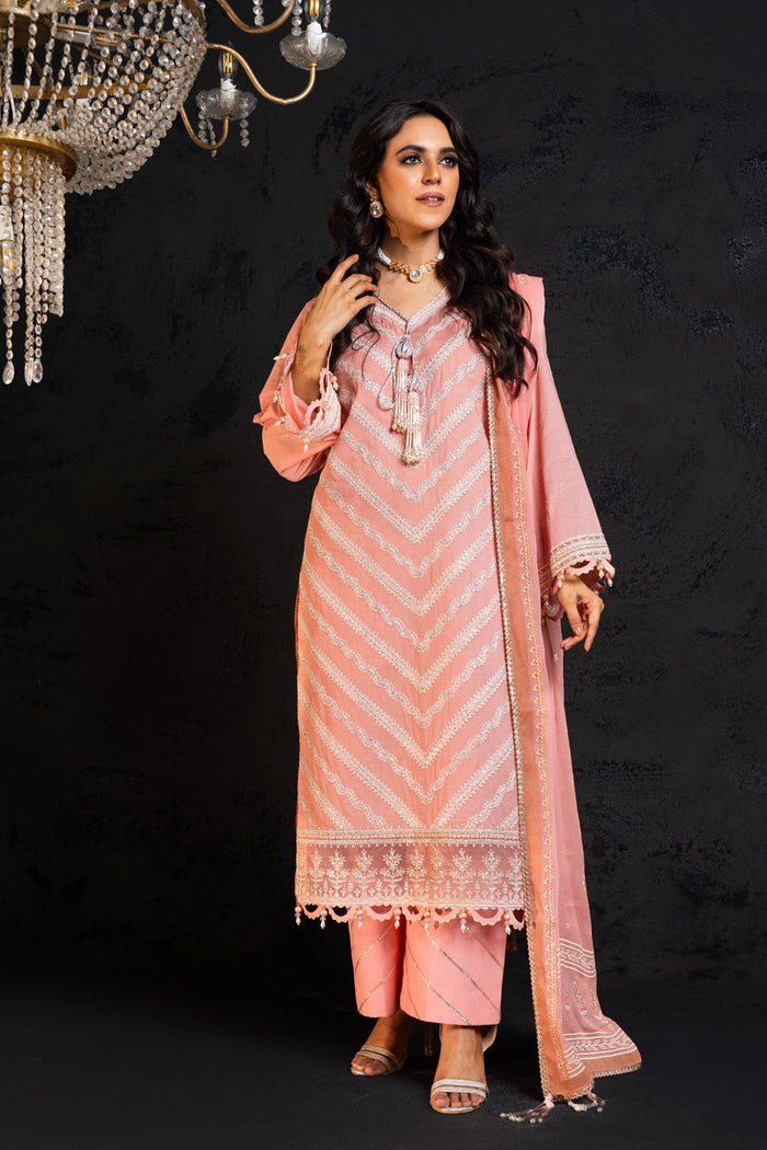 Alkaram | Spring Summer Festive 24 | Embroidered Lawn Light Pink - Official Alkaram - Agha Fabrics UK