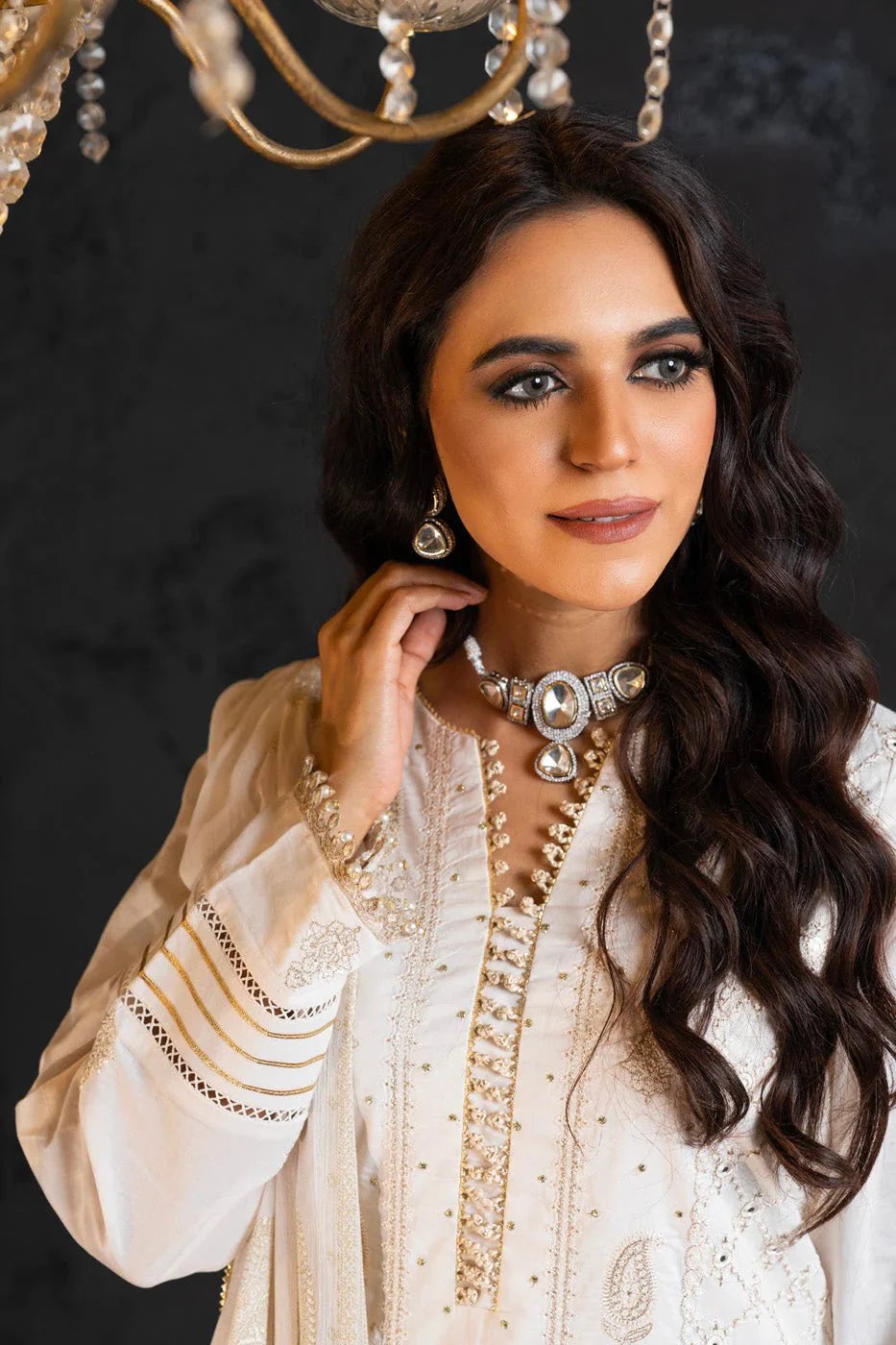 Alkaram | Spring Summer Festive 24 | Embroidered Lawn White - Official Alkaram - Agha Fabrics UK