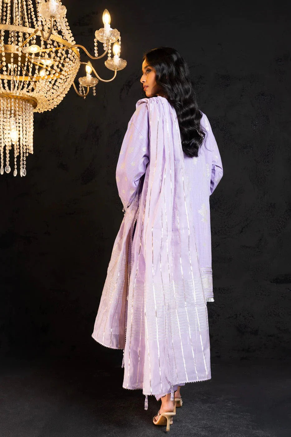 Alkaram | Spring Summer Festive 24 | Embroidered Two Way Slub Lavender - Official Alkaram - Agha Fabrics UK