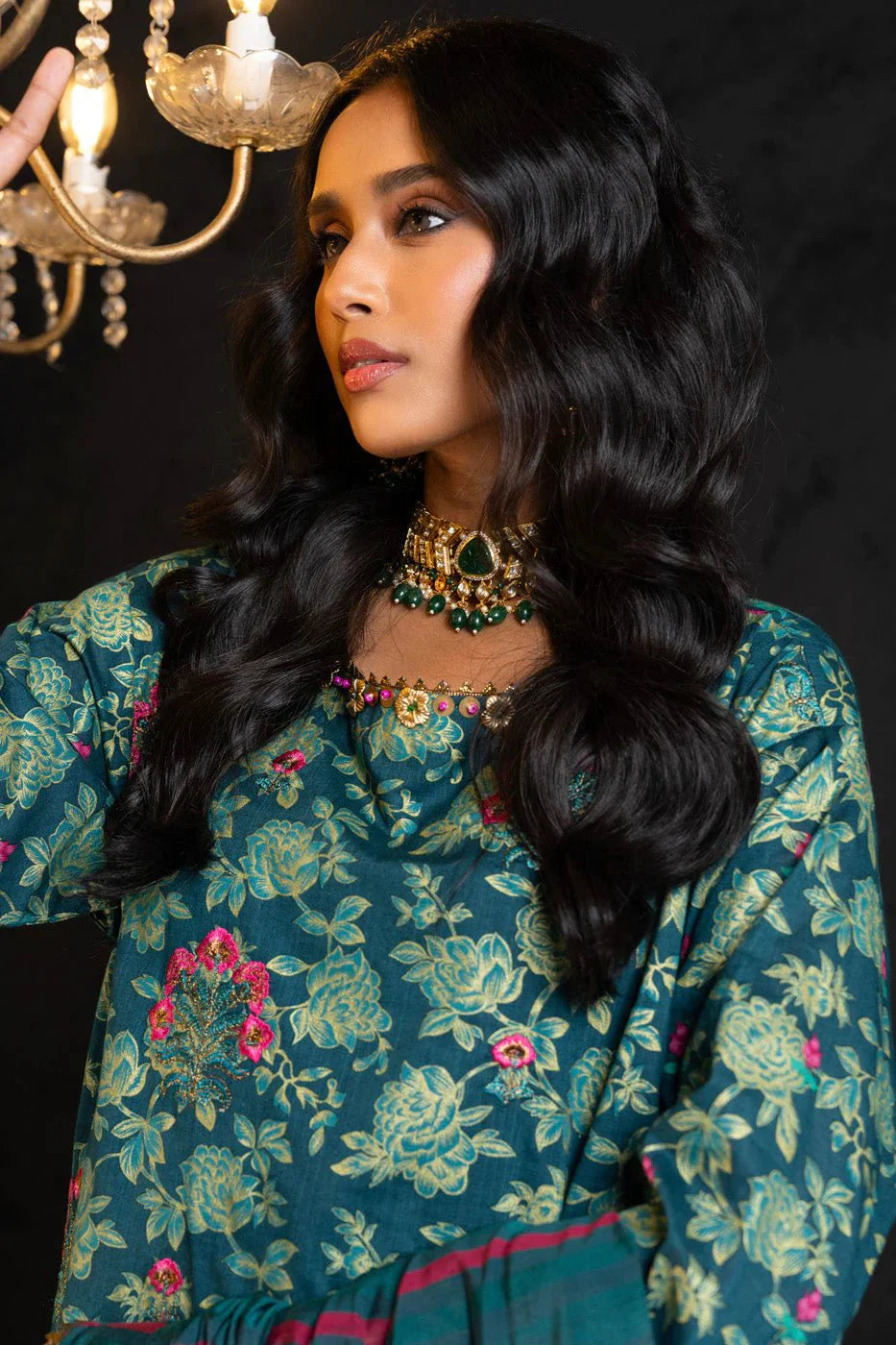 Alkaram | Spring Summer Festive 24 | Embroidered Two Way Slub Teal - Official Alkaram - Agha Fabrics UK