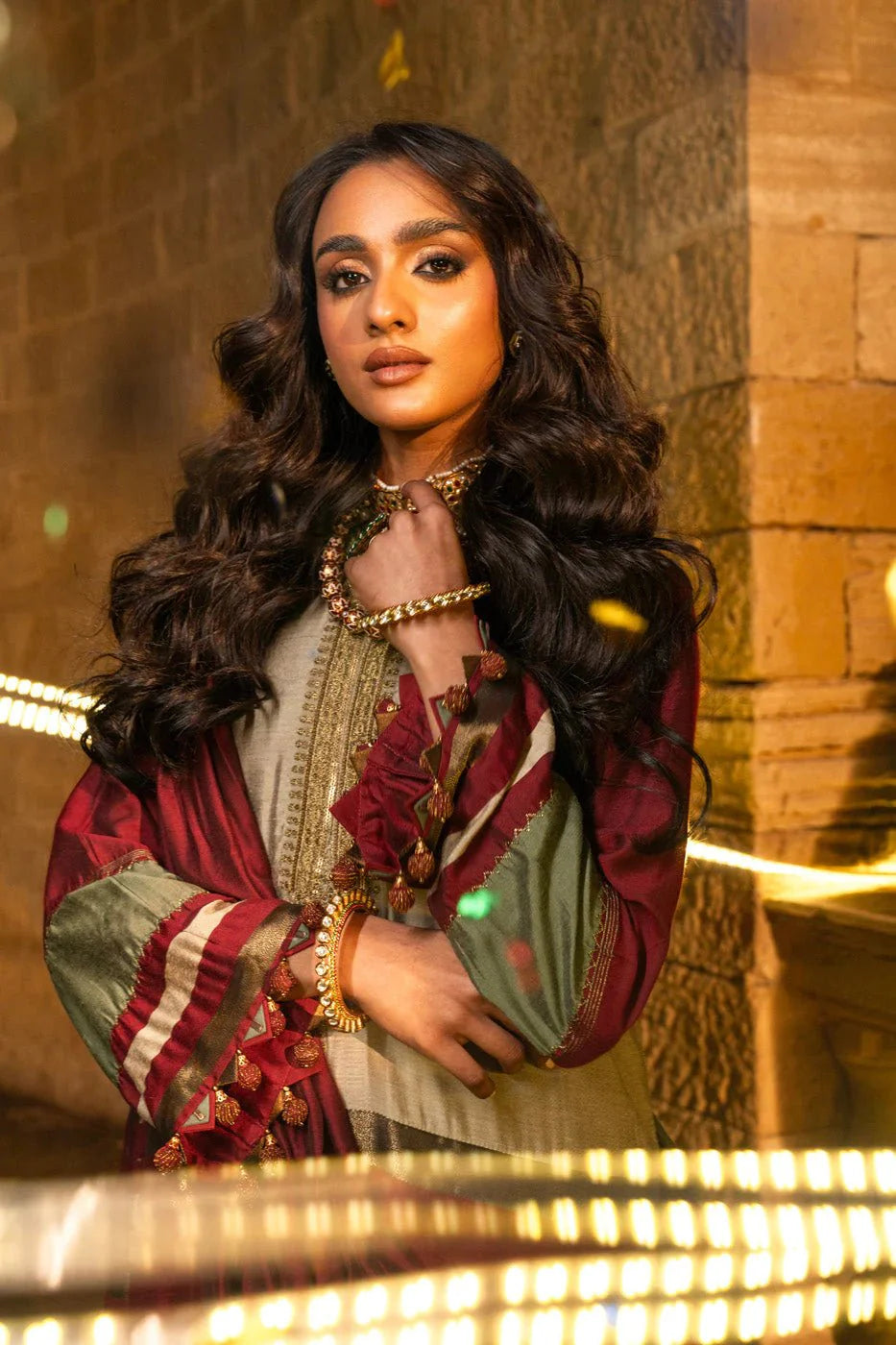 Alkaram | Spring Summer Festive 24 | Embroidered Yarn Dyed Beige - Official Alkaram - Agha Fabrics UK