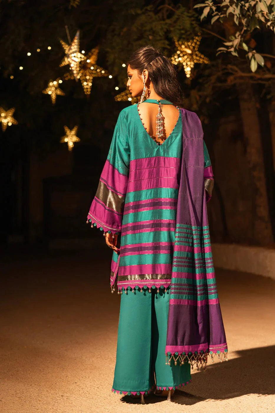 Alkaram | Spring Summer Festive 24 | Embroidered Yarn Dyed Teal - Official Alkaram - Agha Fabrics UK