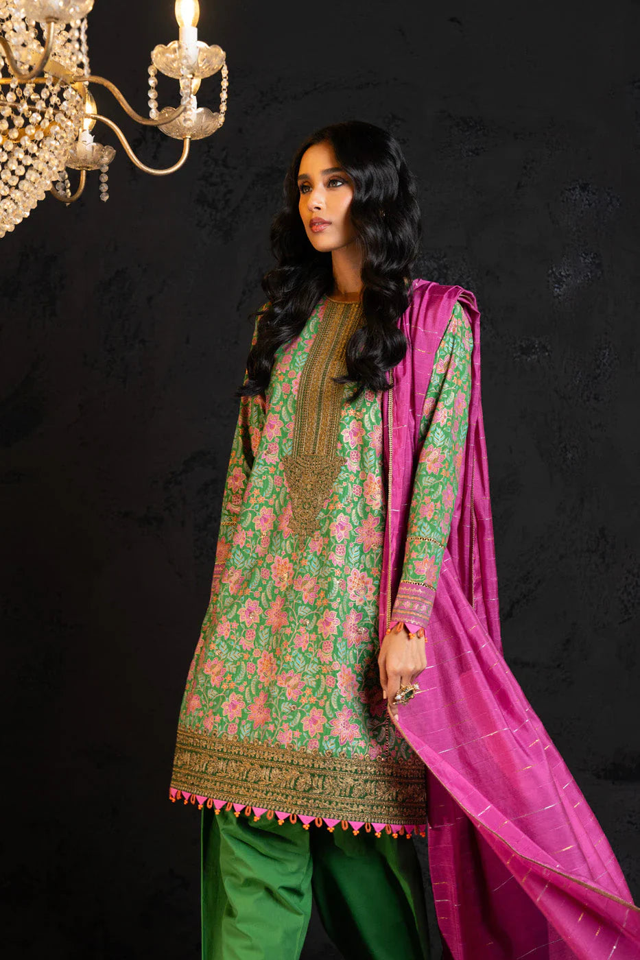 Alkaram | Spring Summer Festive 24 | Embroidered Dobby Green - Official Alkaram - Agha Fabrics UK