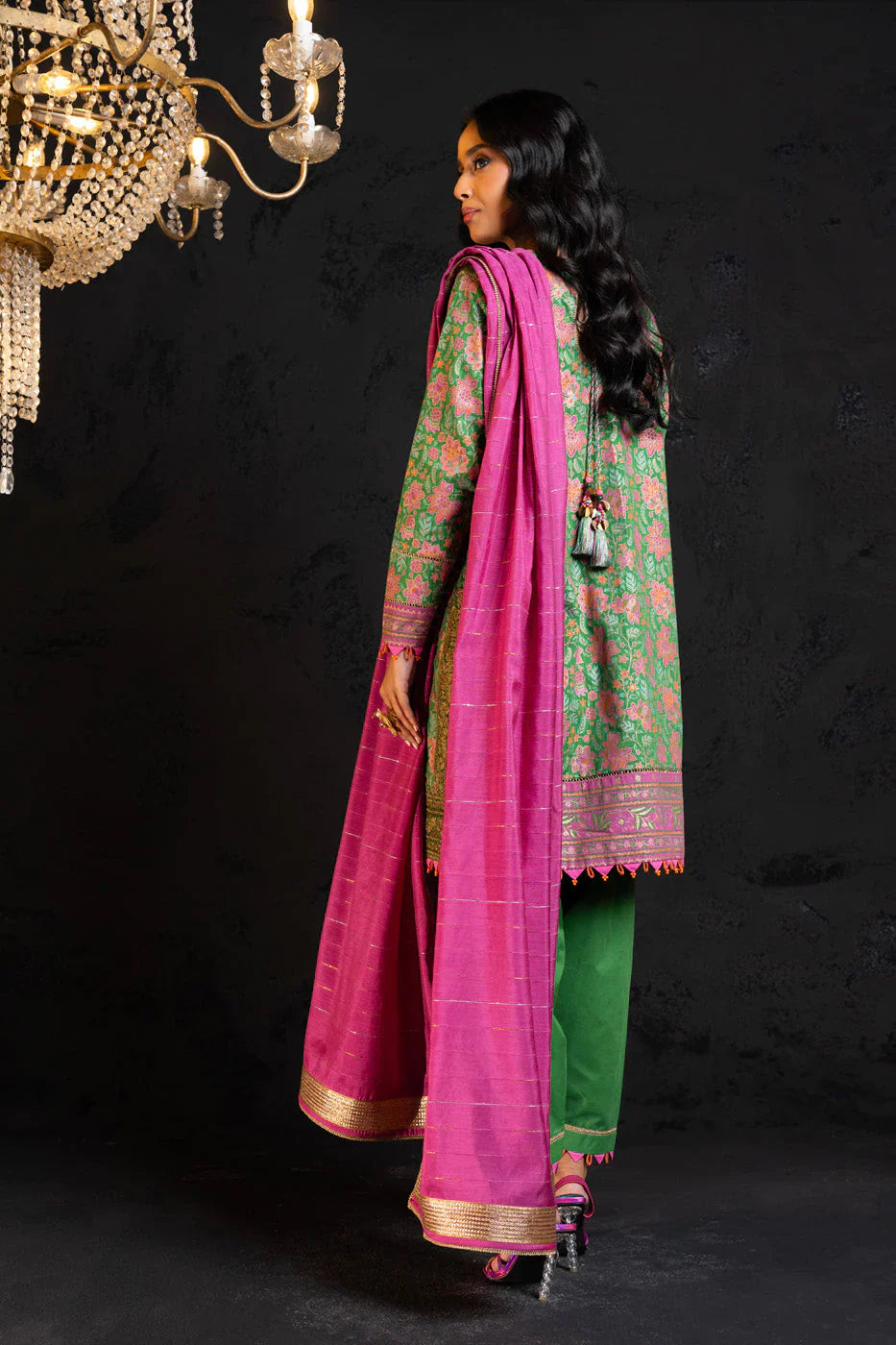 Alkaram | Spring Summer Festive 24 | Embroidered Dobby Green - Official Alkaram - Agha Fabrics UK