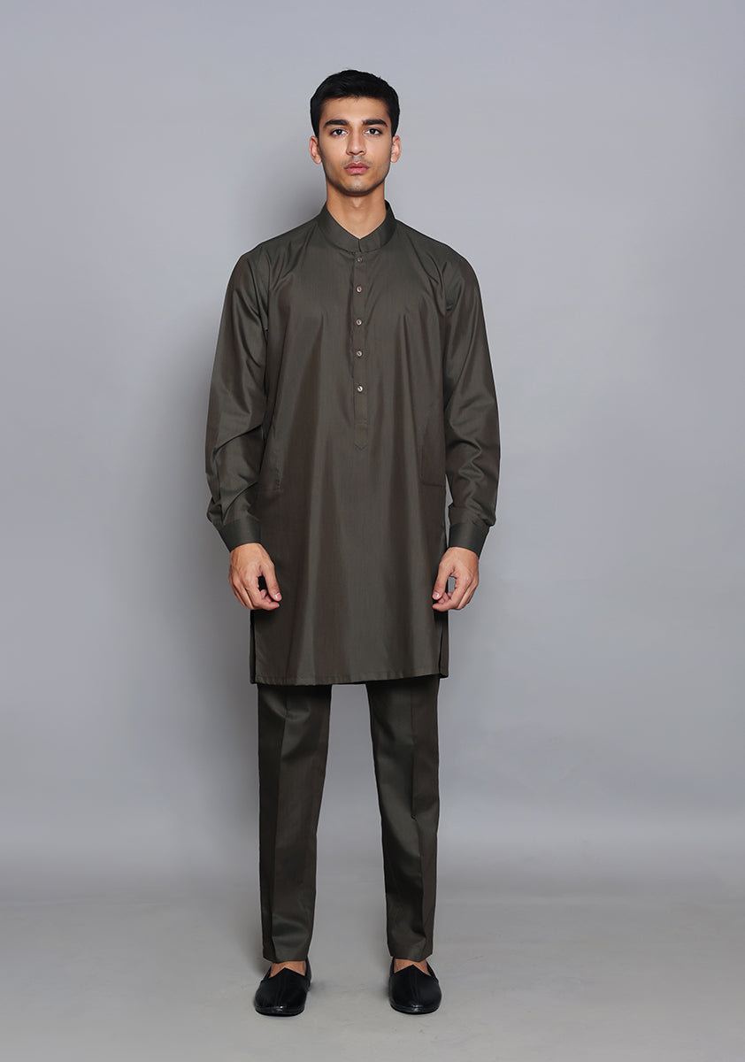Pakistani Menswear | Amir Adnan - Basic Poly Viscose Tarmac Slim Fit Suit