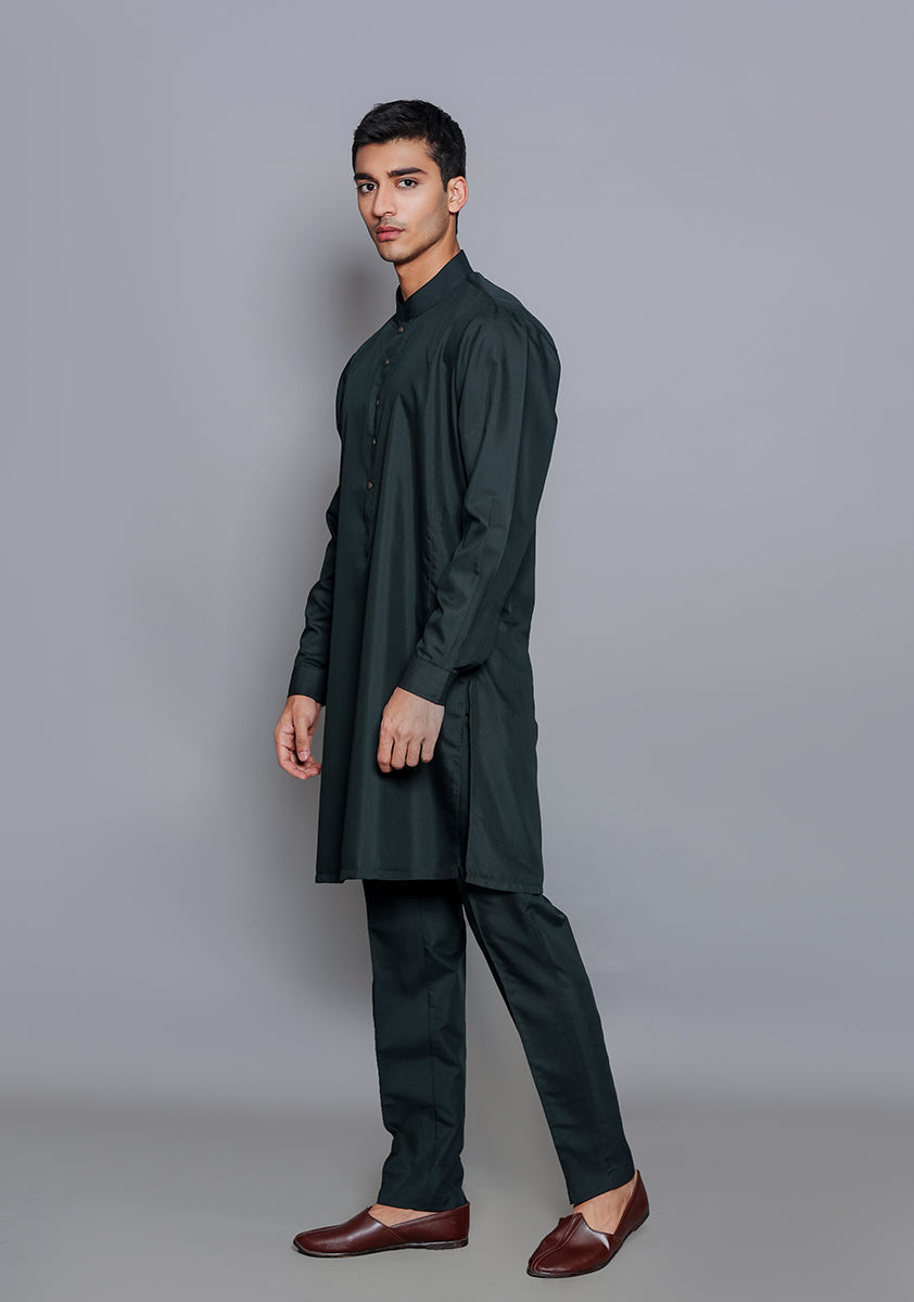 Pakistani Menswear | Amir Adnan - Basic Poly Viscose Ebony Slim Fit Suit