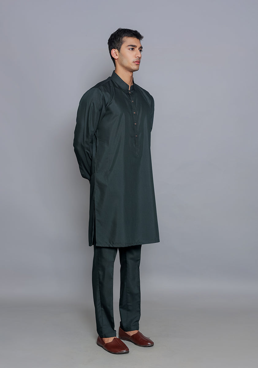 Pakistani Menswear | Amir Adnan - Basic Poly Viscose Ebony Slim Fit Suit