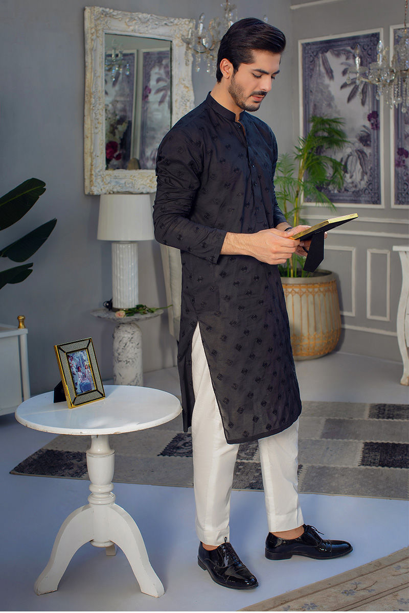 Pakistani Menswear | Ansab Jahangir | CHARCOAL CHARM