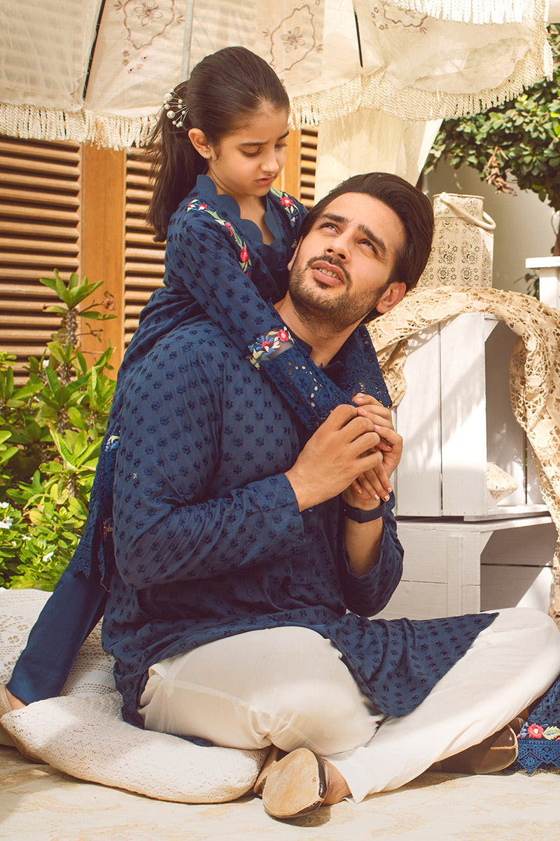 Pakistani Menswear | Ansab Jahangir | SHALE BLUE