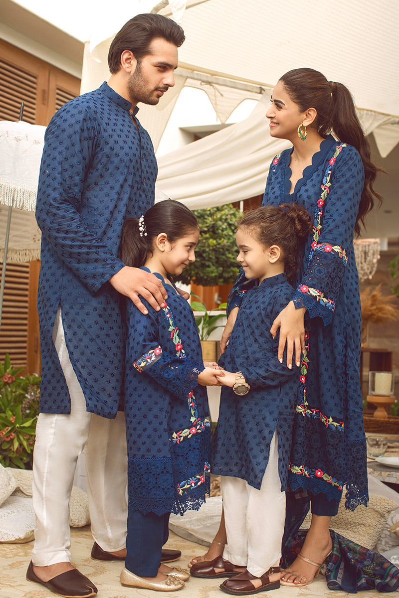 Pakistani Menswear | Ansab Jahangir | SHALE BLUE