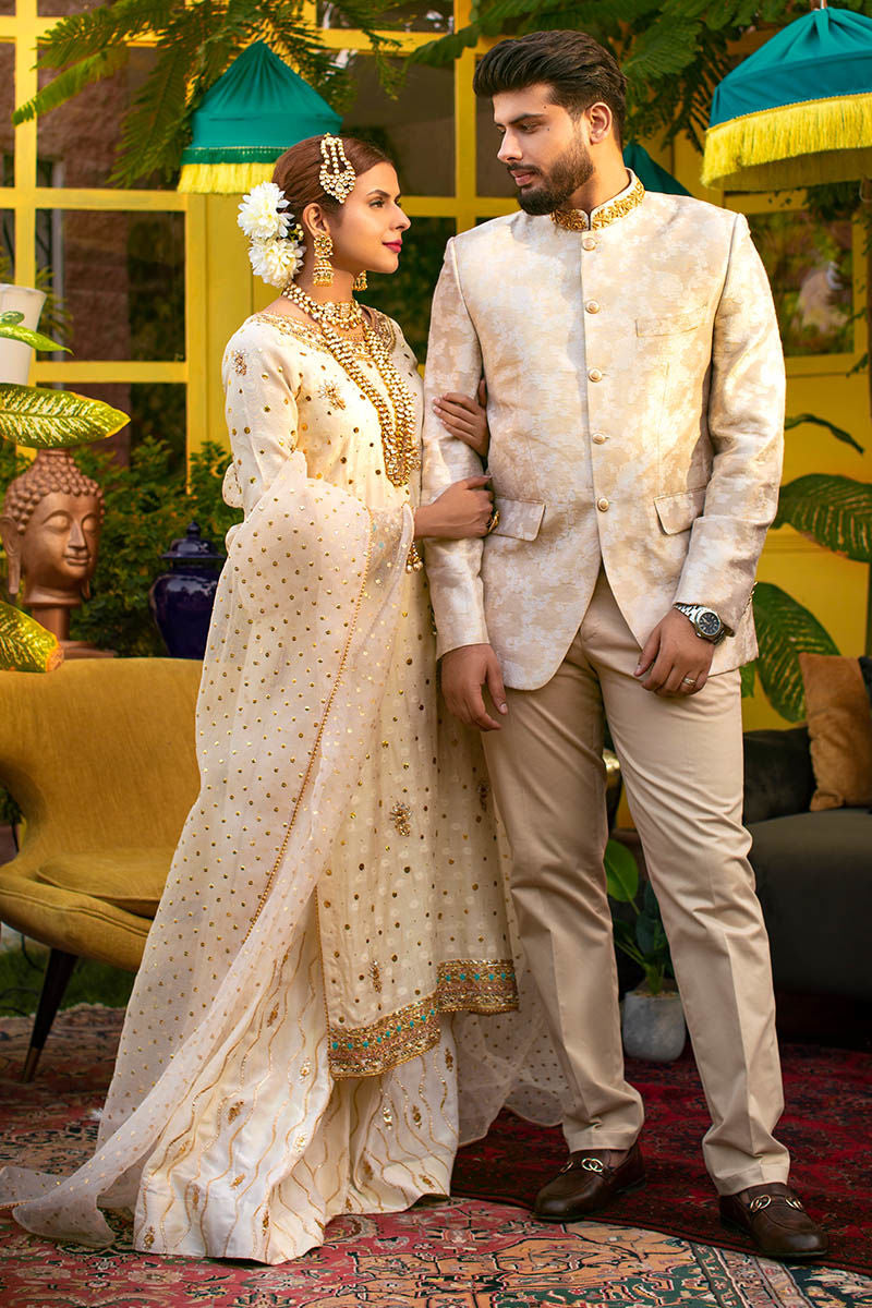 Pakistani Menswear | Ansab Jahangir | IVORY BLUSH