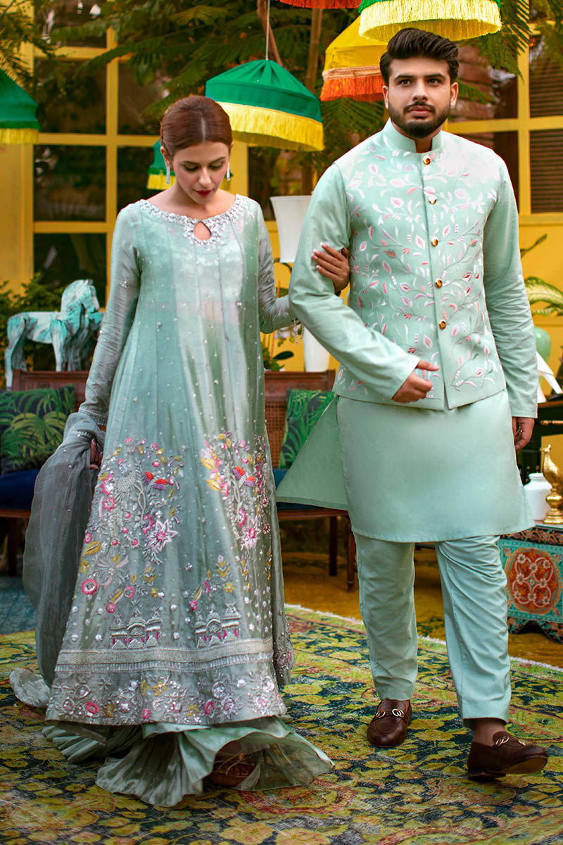 Pakistani Menswear | Ansab Jahangir | ICE BLUE JEWEL