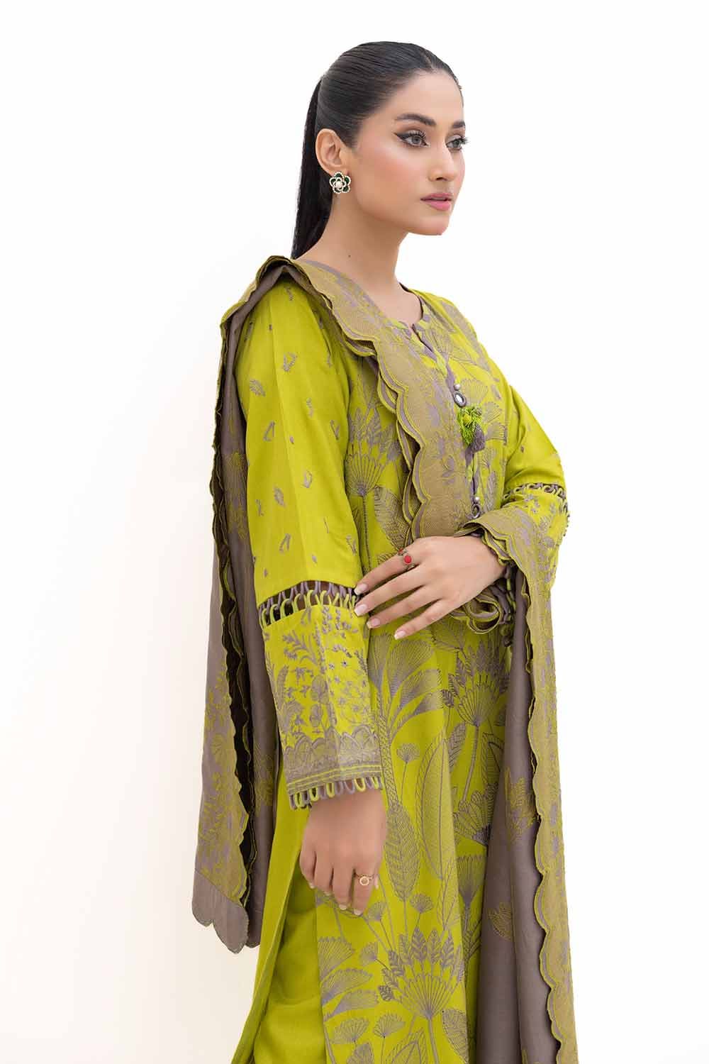 Gul Ahmed | Winter Collection 24 | Acrylic Dupatta AP-42004 - Official Gul Ahmed - Agha Fabrics UK