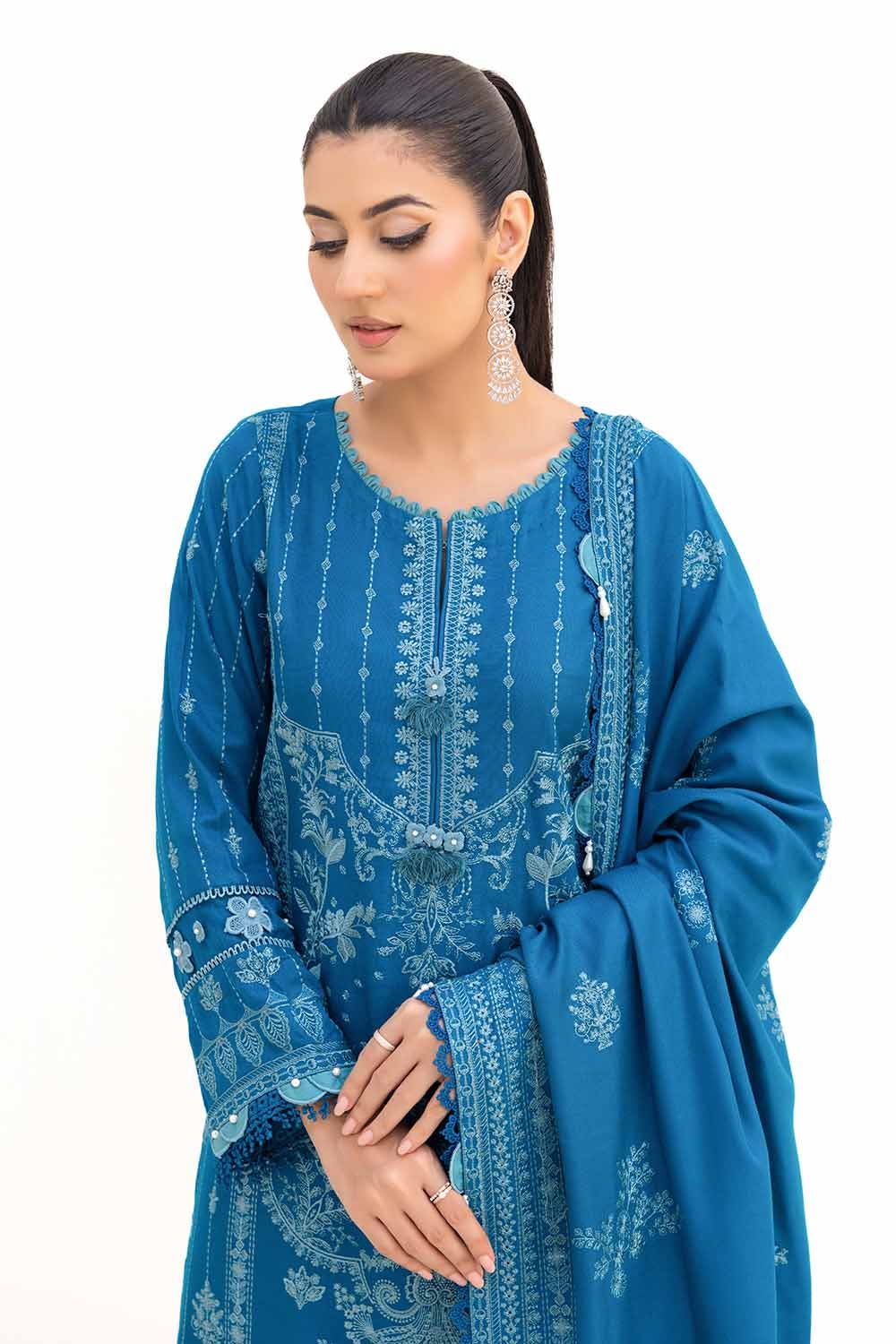 Gul Ahmed | Winter Collection 24 | Acrylic Dupatta AP-42005 - Official Gul Ahmed - Agha Fabrics UK