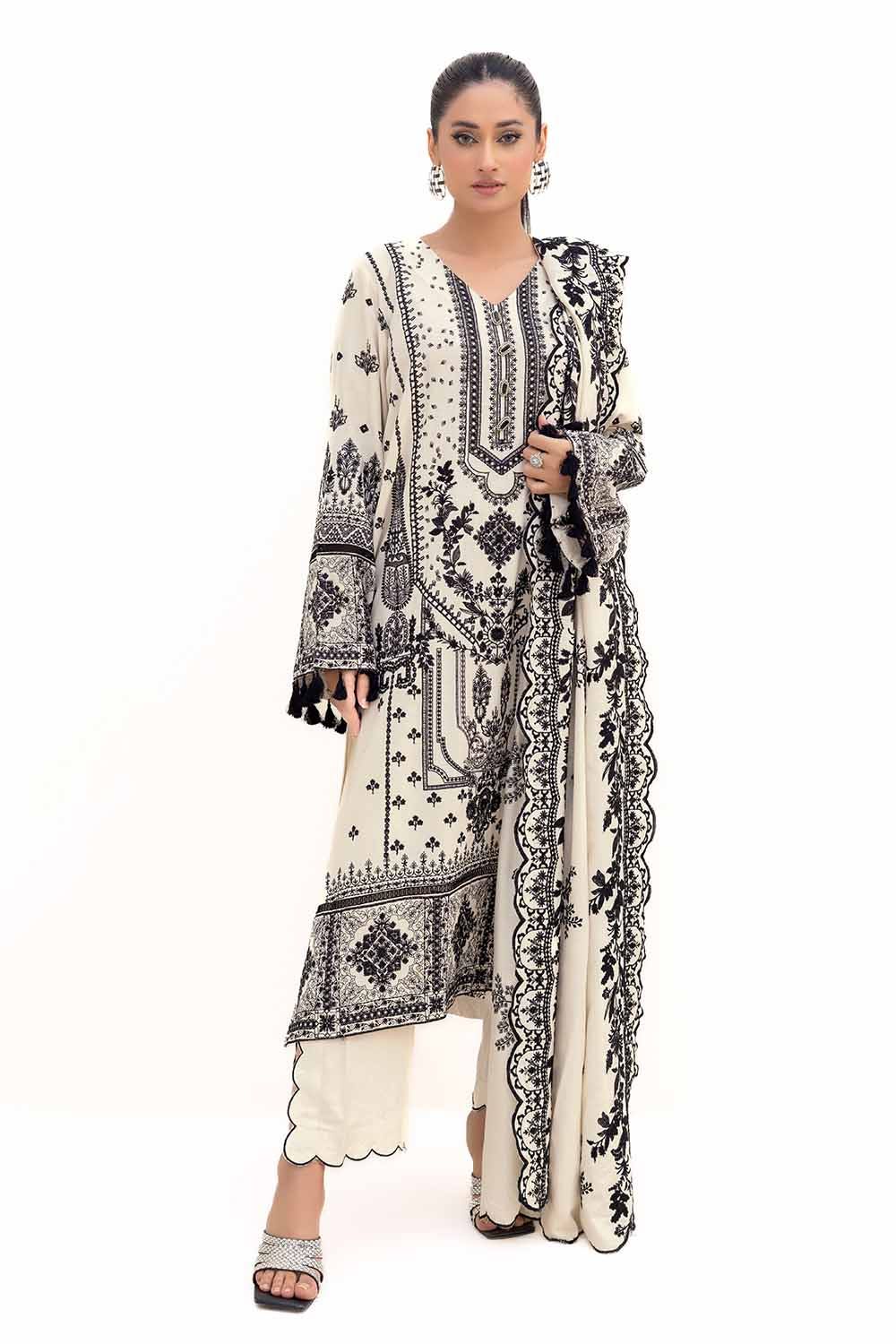 Gul Ahmed | Winter Collection 24 | Acrylic Dupatta AP-42006 - Official Gul Ahmed - Agha Fabrics UK