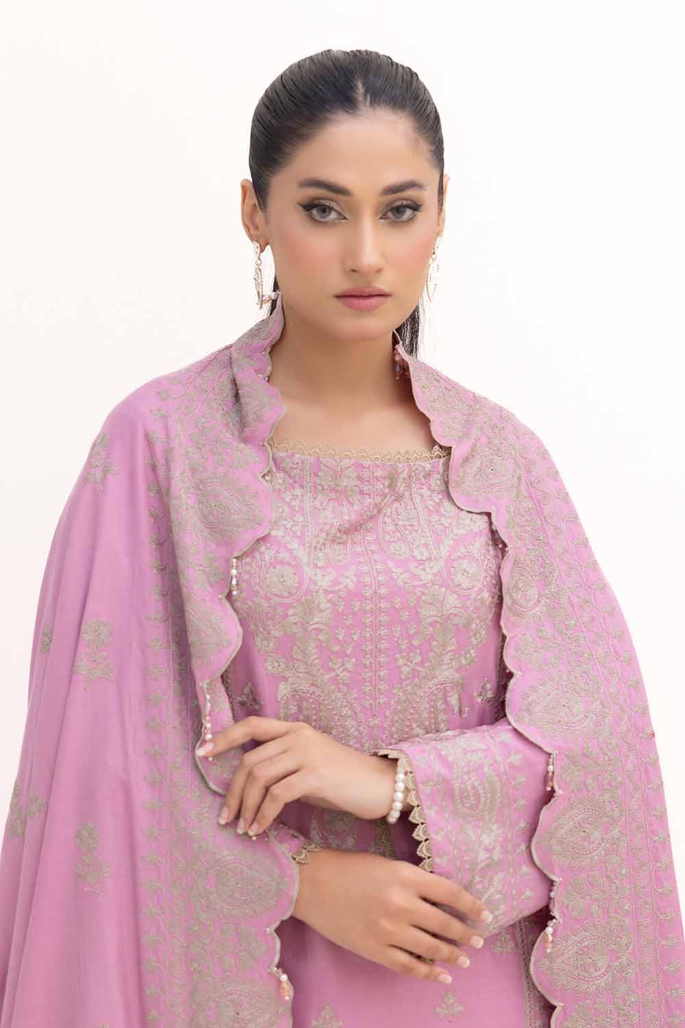 Gul Ahmed | Winter Collection 24 | Acrylic Dupatta AP-42008 - Official Gul Ahmed - Agha Fabrics UK
