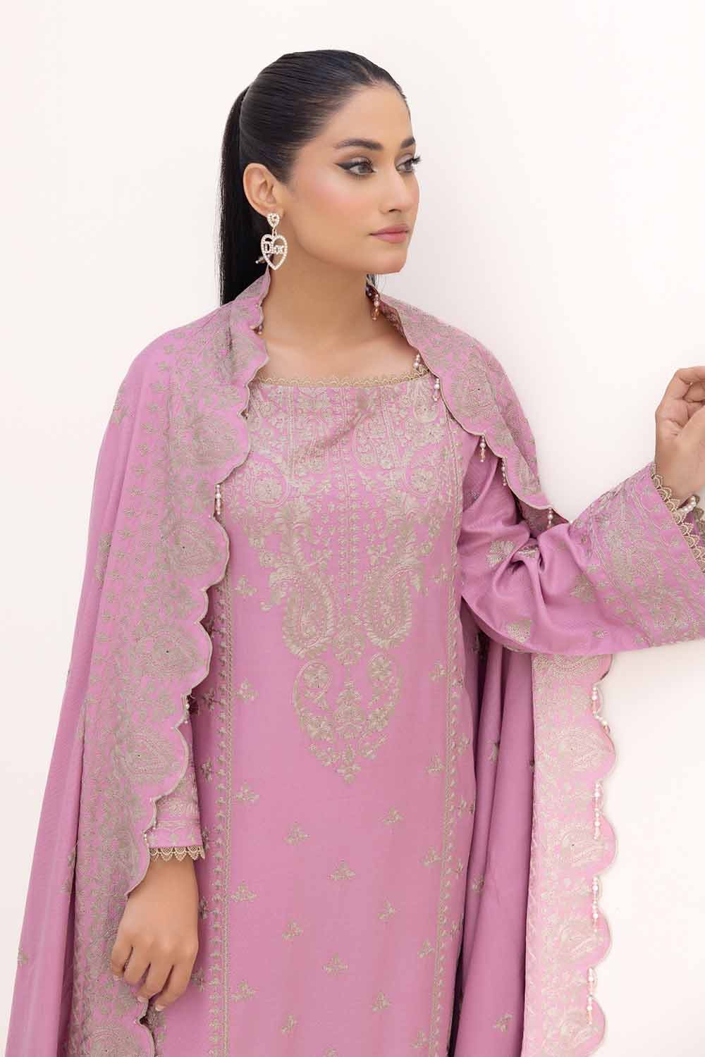 Gul Ahmed | Winter Collection 24 | Acrylic Dupatta AP-42008 - Official Gul Ahmed - Agha Fabrics UK