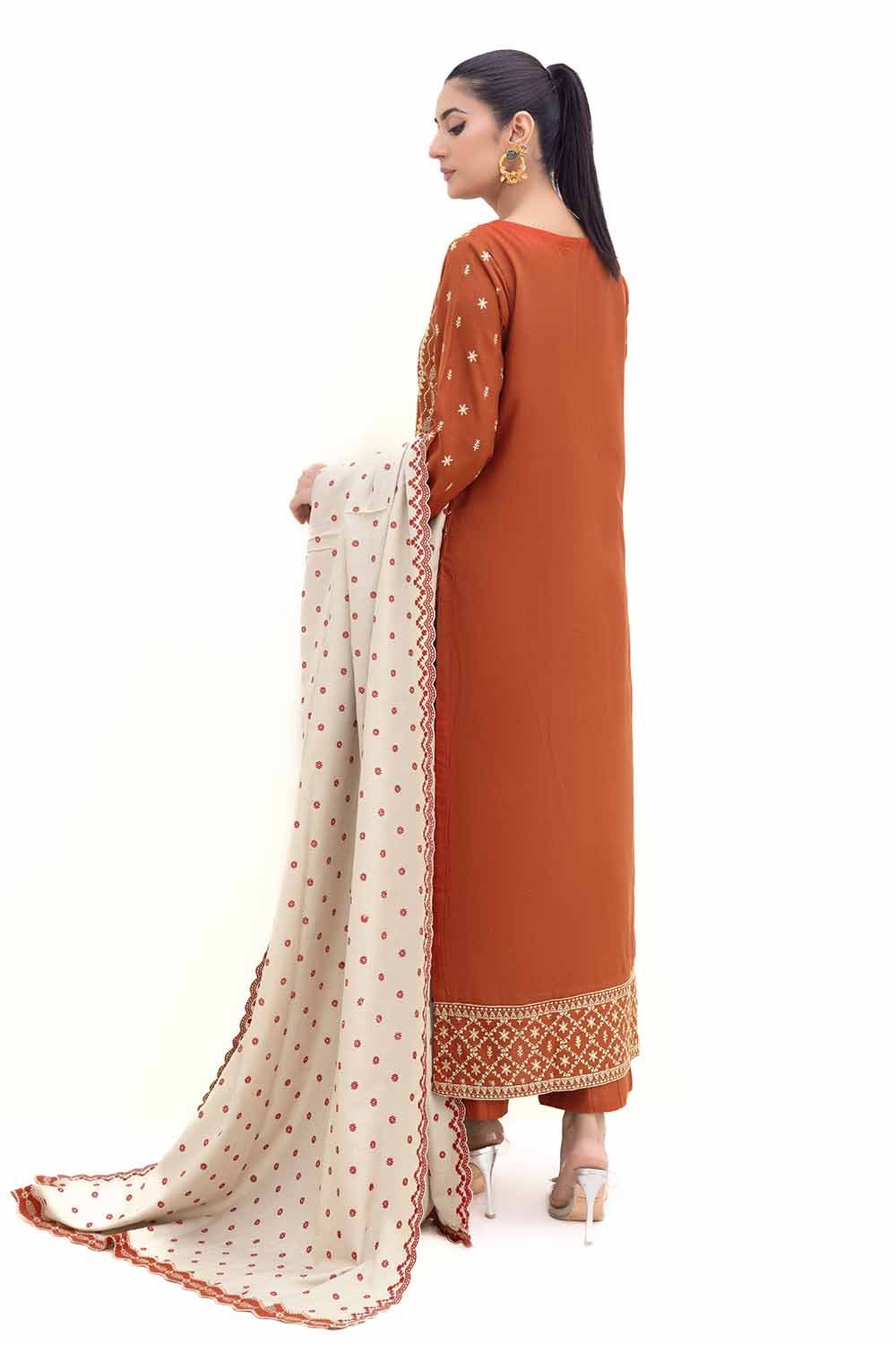 Gul Ahmed | Winter Collection 24 | Acrylic Dupatta AP-42011 - Official Gul Ahmed - Agha Fabrics UK
