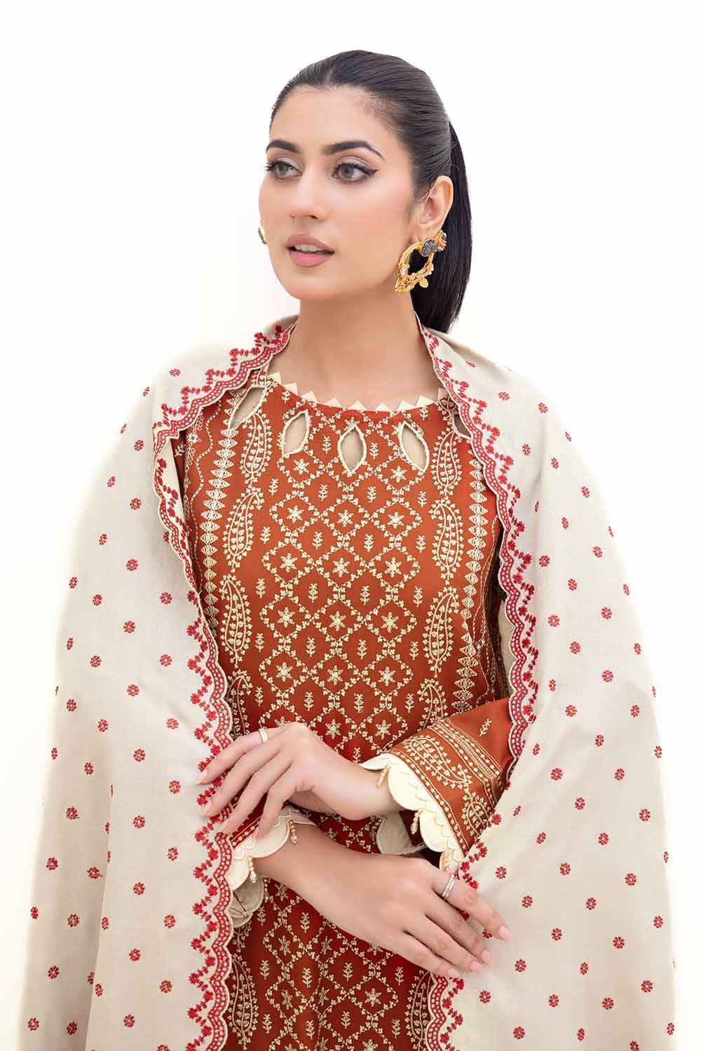 Gul Ahmed | Winter Collection 24 | Acrylic Dupatta AP-42011 - Official Gul Ahmed - Agha Fabrics UK