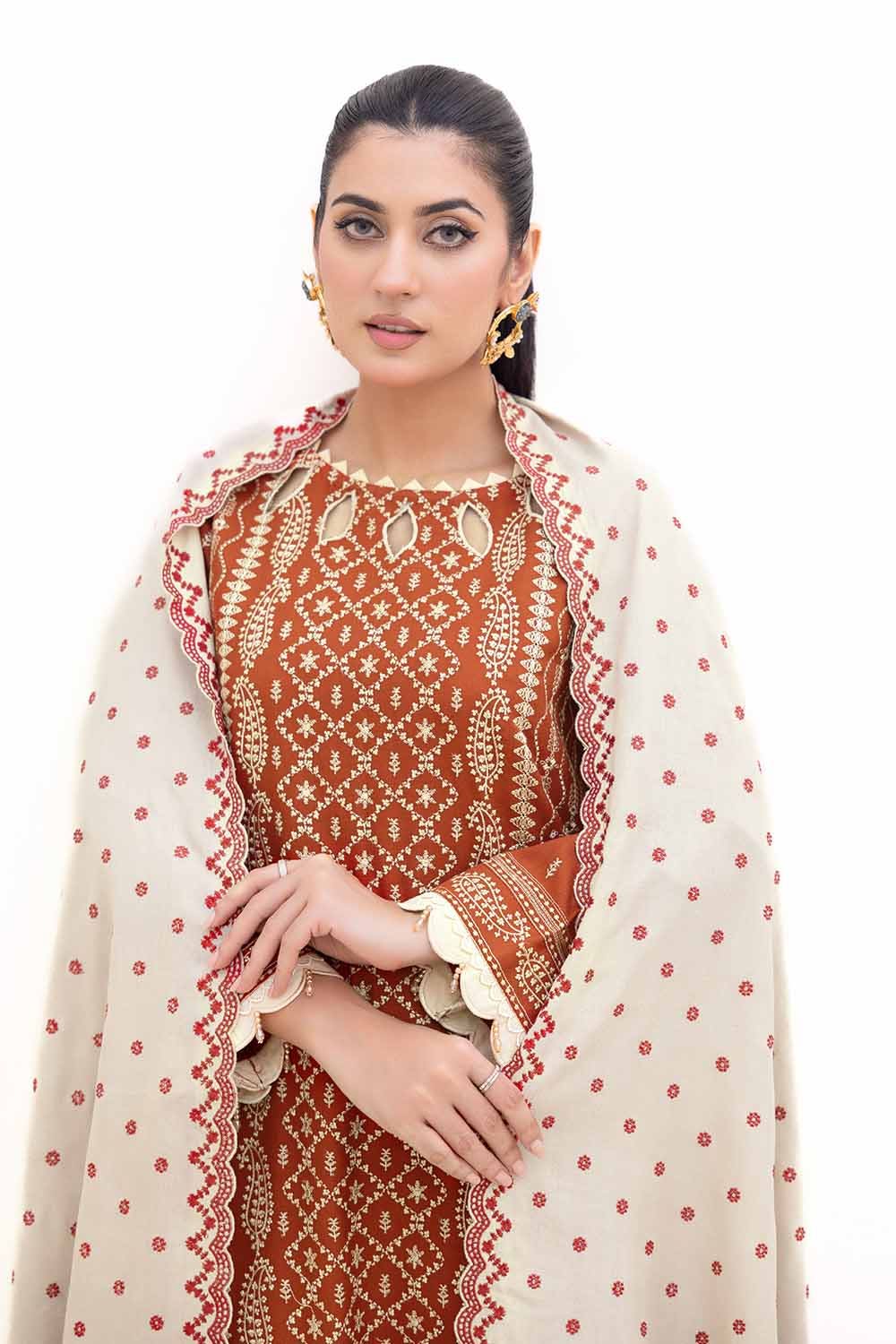Gul Ahmed | Winter Collection 24 | Acrylic Dupatta AP-42011 - Official Gul Ahmed - Agha Fabrics UK
