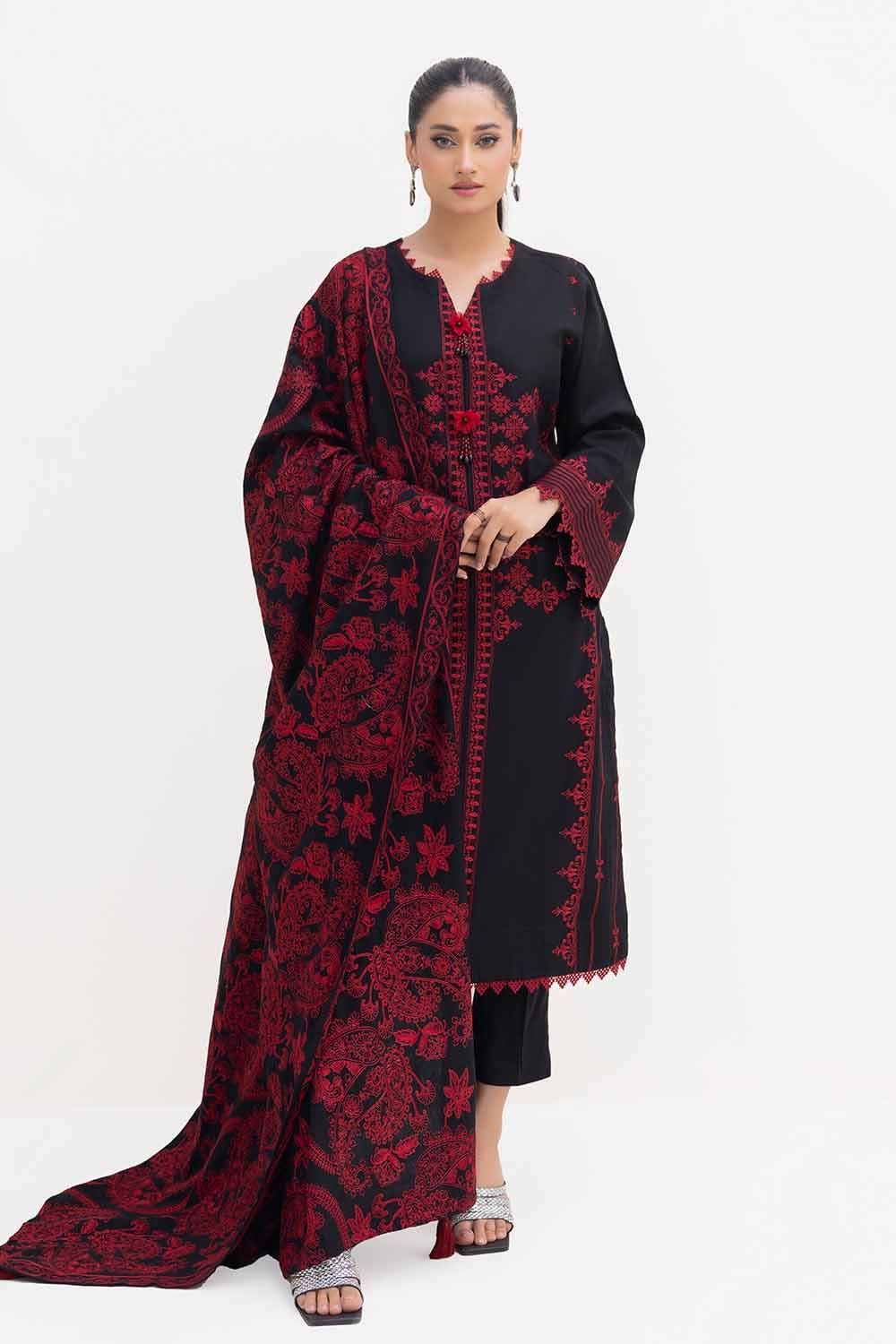 Gul Ahmed | Winter Collection 24 | Acrylic Dupatta AP-42013 - Official Gul Ahmed - Agha Fabrics UK