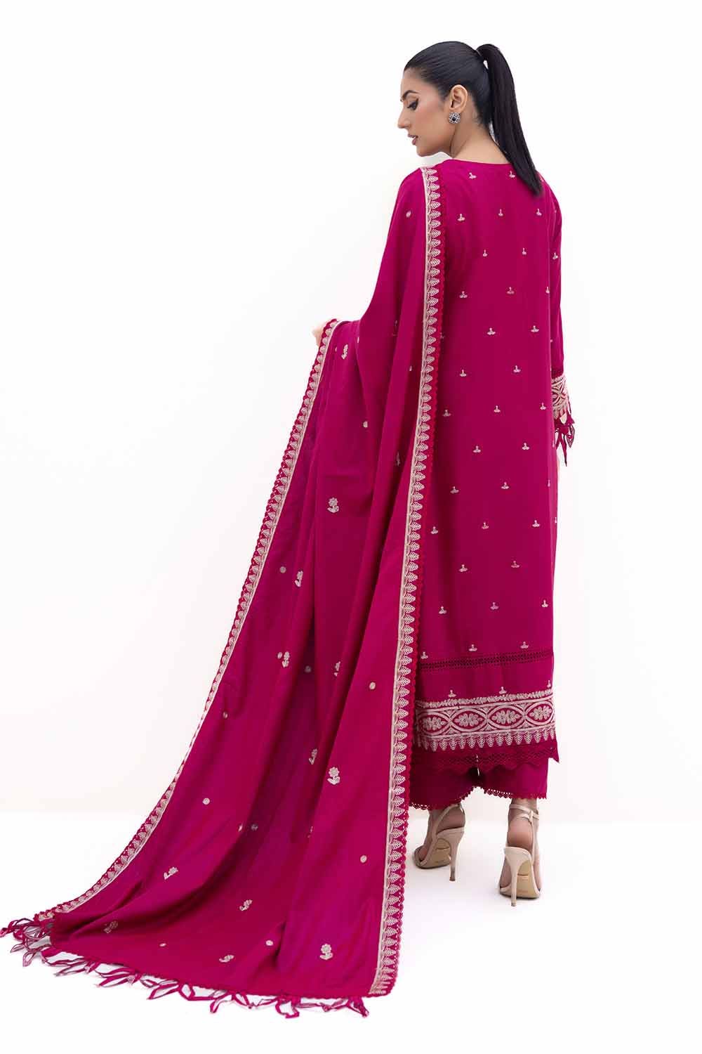 Gul Ahmed | Winter Collection 24 | Acrylic Dupatta AP-42014 - Official Gul Ahmed - Agha Fabrics UK