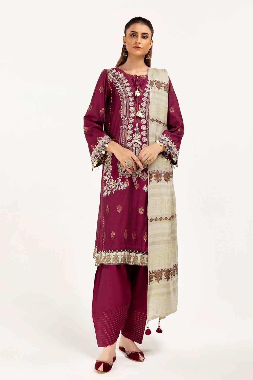 Gul Ahmed | Winter Collection 24 | Pashmina Dupatta AP-42019 - Official Gul Ahmed - Agha Fabrics UK