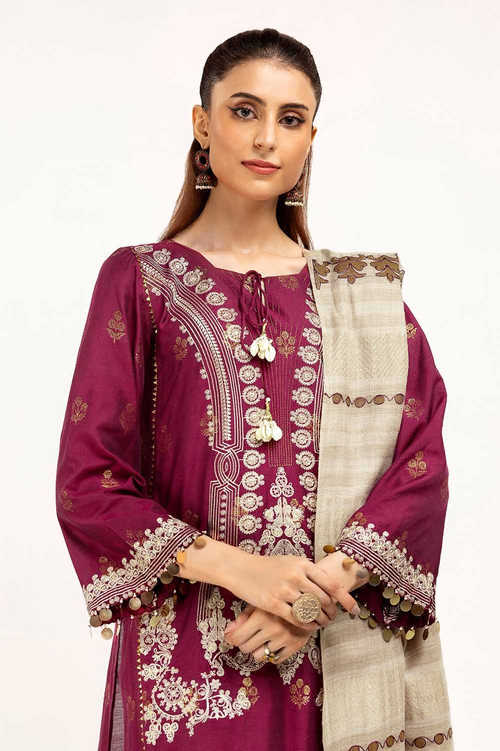 Gul Ahmed | Winter Collection 24 | Pashmina Dupatta AP-42019 - Official Gul Ahmed - Agha Fabrics UK
