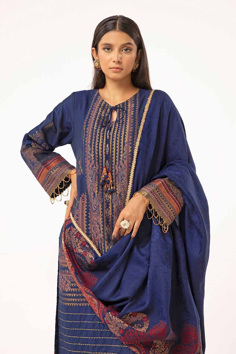 Gul Ahmed | Winter Collection 24 | Khaddar Suit with Pashmina Shawl AP-42020 - Official Gul Ahmed - Agha Fabrics UK