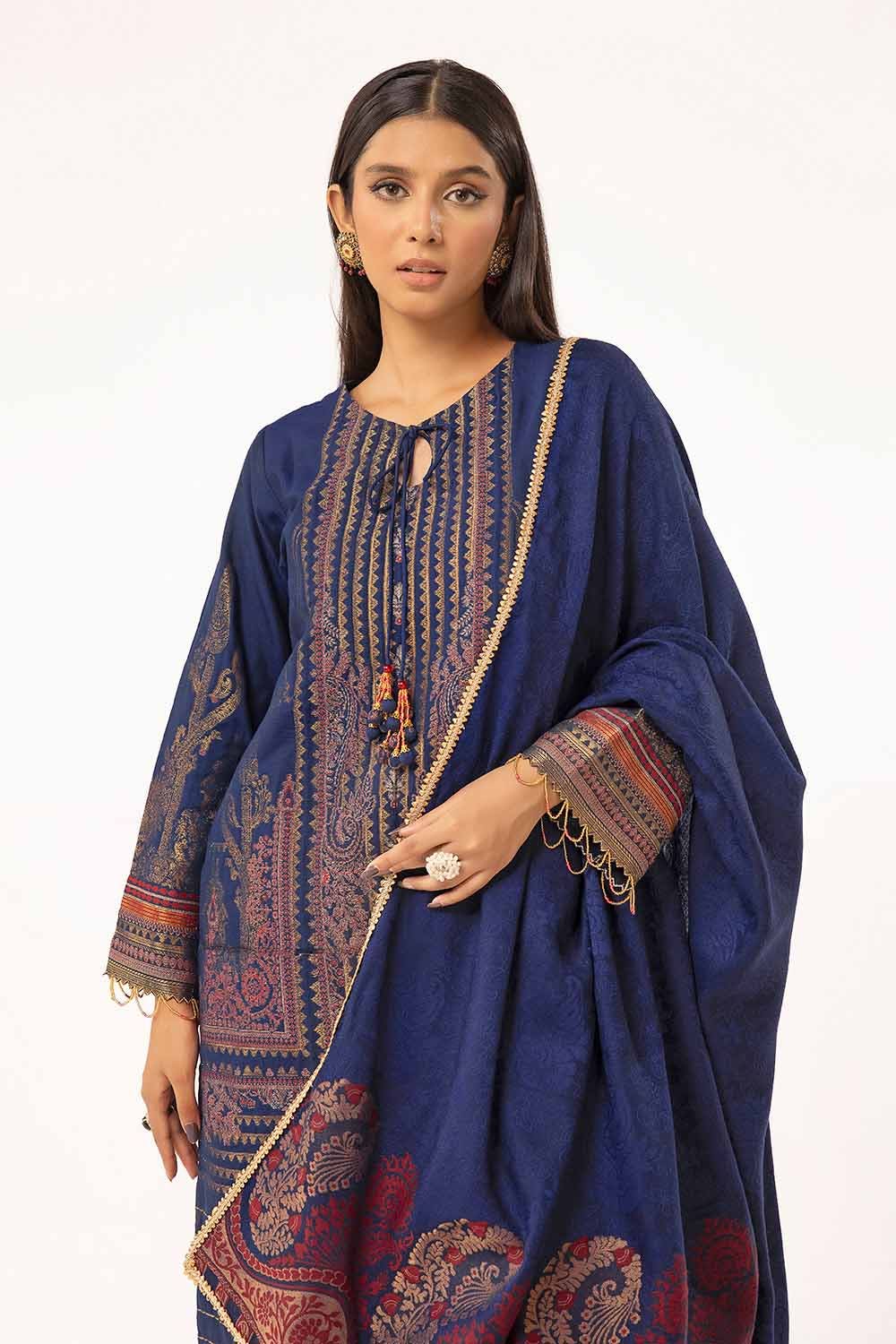 Gul Ahmed | Winter Collection 24 | Khaddar Suit with Pashmina Shawl AP-42020 - Official Gul Ahmed - Agha Fabrics UK