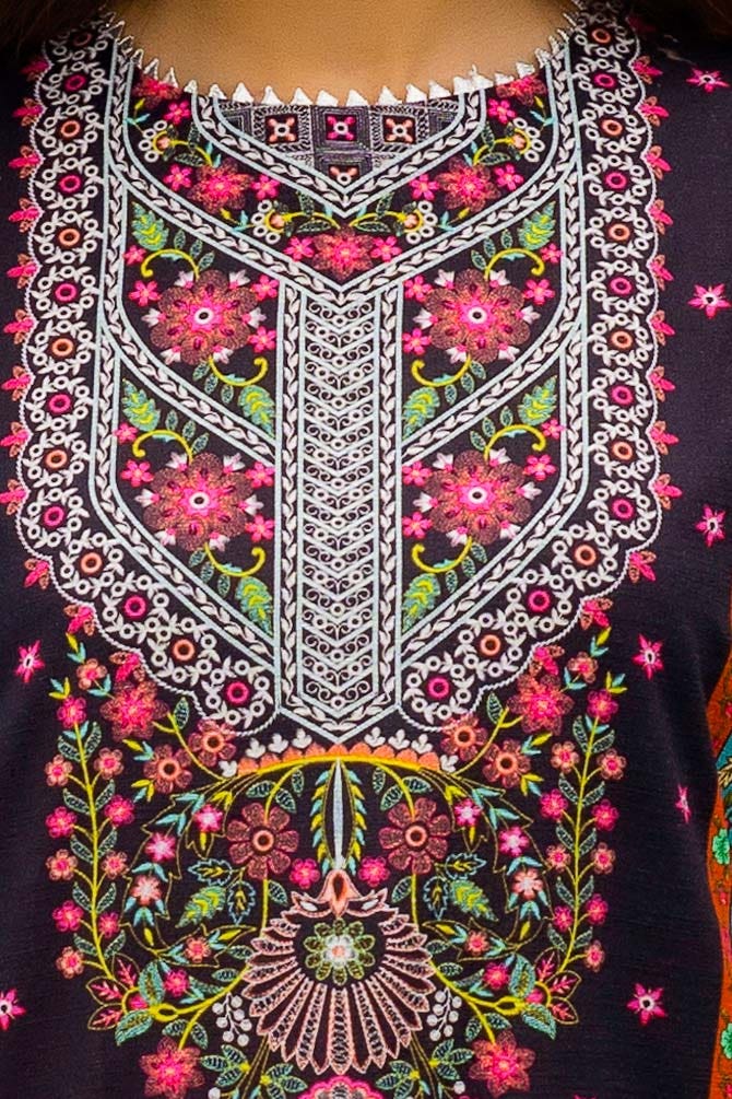 Gul Ahmed | Winter Collection 24 | Khaddar Suit with Printed Pashmina Dupatta AP-42030 - Official Gul Ahmed - Agha Fabrics UK