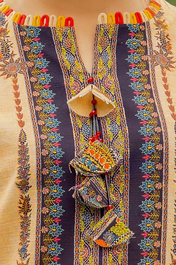 Gul Ahmed | Winter Collection 24 | Khaddar Suit with Printed Pashmina Dupatta AP-42031 - Official Gul Ahmed - Agha Fabrics UK