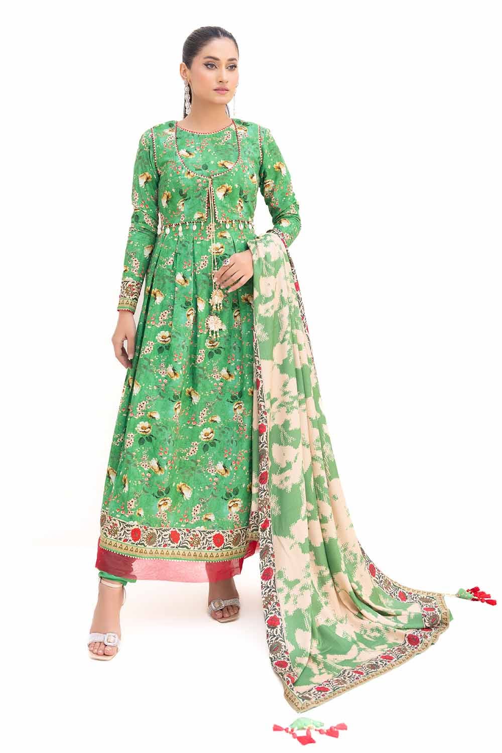 Gul Ahmed | Winter Collection 24 | Khaddar Suit with Printed Pashmina Dupatta AP-42036 - Official Gul Ahmed - Agha Fabrics UK