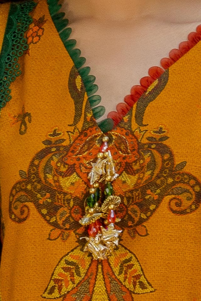 Gul Ahmed | Winter Collection 24 | Khaddar Suit with Printed Pashmina Dupatta AP-42037 - Official Gul Ahmed - Agha Fabrics UK