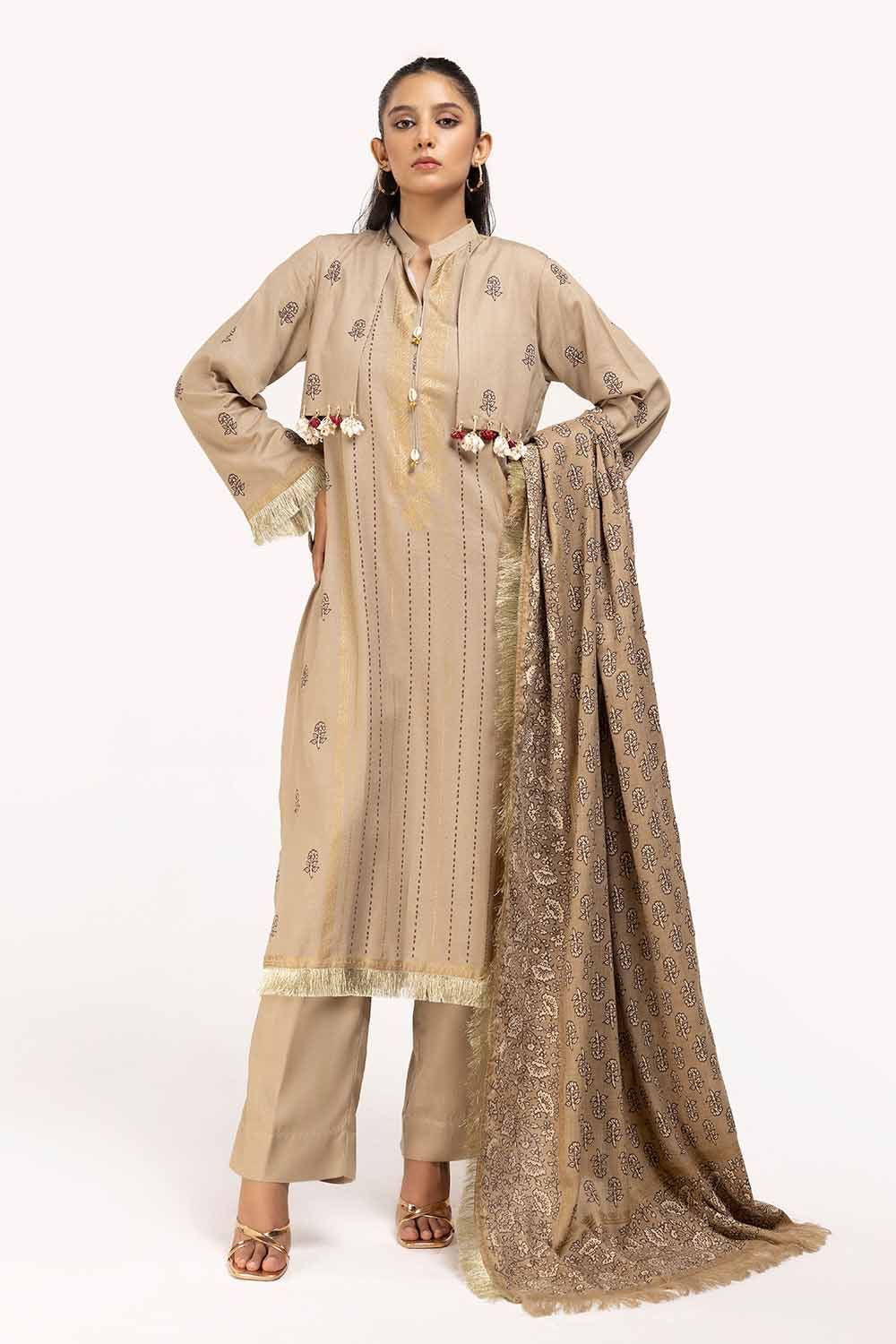 Gul Ahmed | Winter Collection 24 | Acrylic Dupatta AP-42041 - Official Gul Ahmed - Agha Fabrics UK