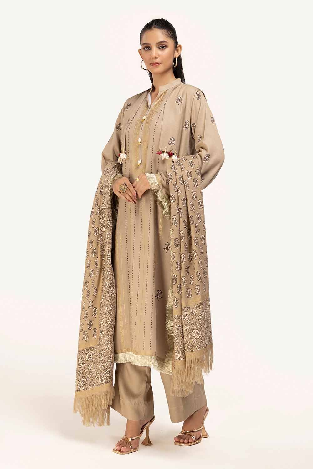 Gul Ahmed | Winter Collection 24 | Acrylic Dupatta AP-42041 - Official Gul Ahmed - Agha Fabrics UK