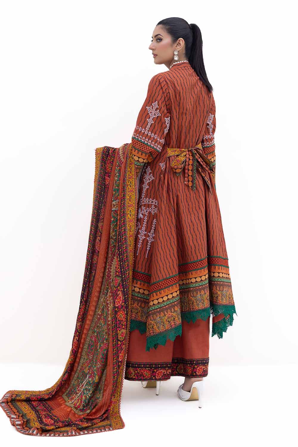 Gul Ahmed | Winter Collection 24 | Khaddar Suit with Printed Pashmina Dupatta AP-42048 - Official Gul Ahmed - Agha Fabrics UK