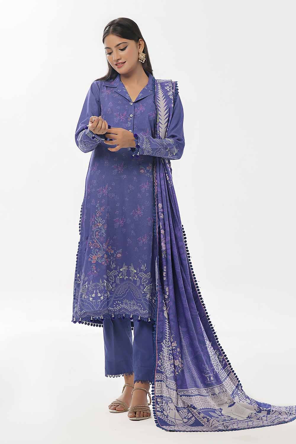 Gul Ahmed | Winter Collection 24 | Karandi Suit AY-42001 - Official Gul Ahmed - Agha Fabrics UK