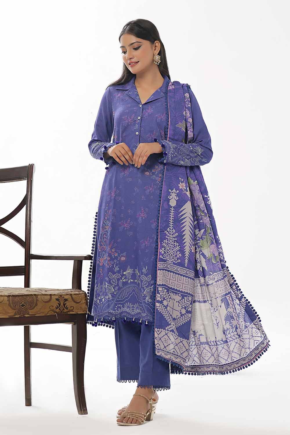 Gul Ahmed | Winter Collection 24 | Karandi Suit AY-42001 - Official Gul Ahmed - Agha Fabrics UK