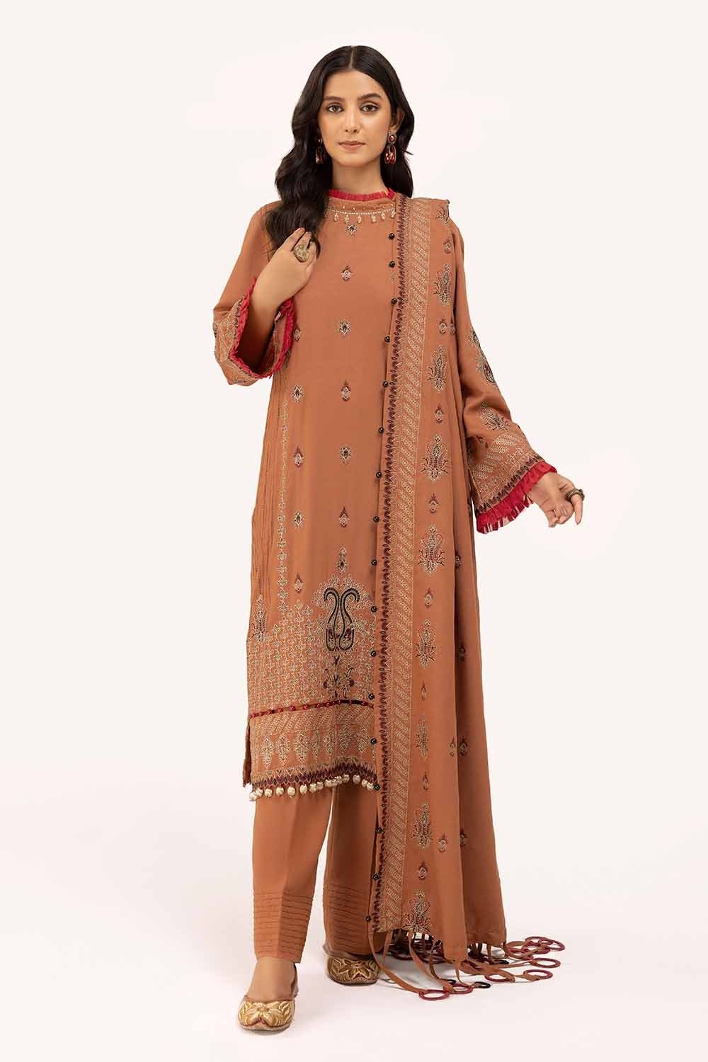 Gul Ahmed | Winter Collection 24 | Karandi Dupatta AY-42005 - Official Gul Ahmed - Agha Fabrics UK