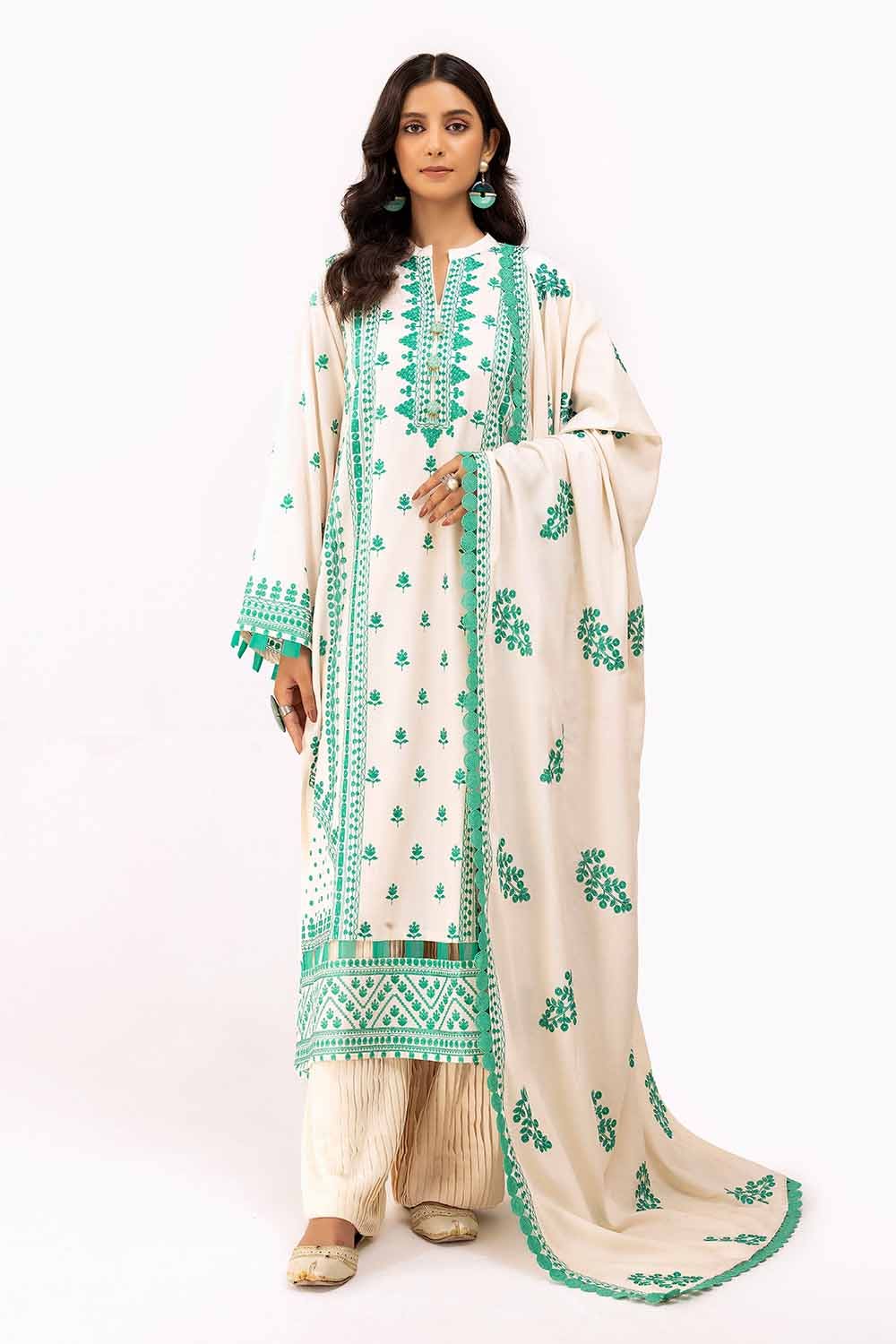 Gul Ahmed | Winter Collection 24 | Karandi Dupatta AY-42008 - Official Gul Ahmed - Agha Fabrics UK