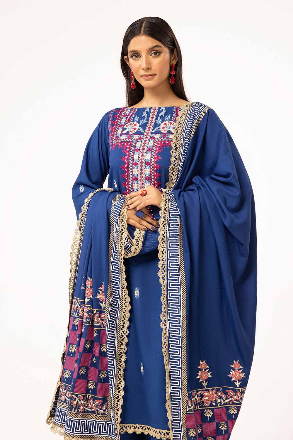 Gul Ahmed | Winter Collection 24 | Karandi Dupatta AY-42010 - Official Gul Ahmed - Agha Fabrics UK